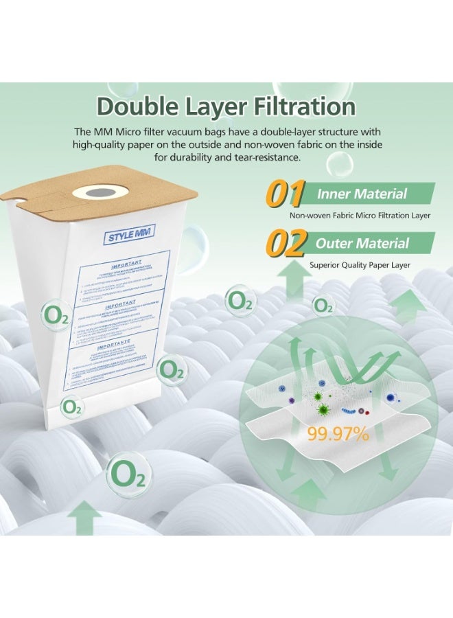 سيوسي Vacuum Bags for Mighty Mite, HEPA Filter Bags for Canister Vacuums, Style MM Replacement Bags Compatible with 3670/3680 Series, Fits Part 60295-60295C & 60296/60297A (10-Packs) - Image 4